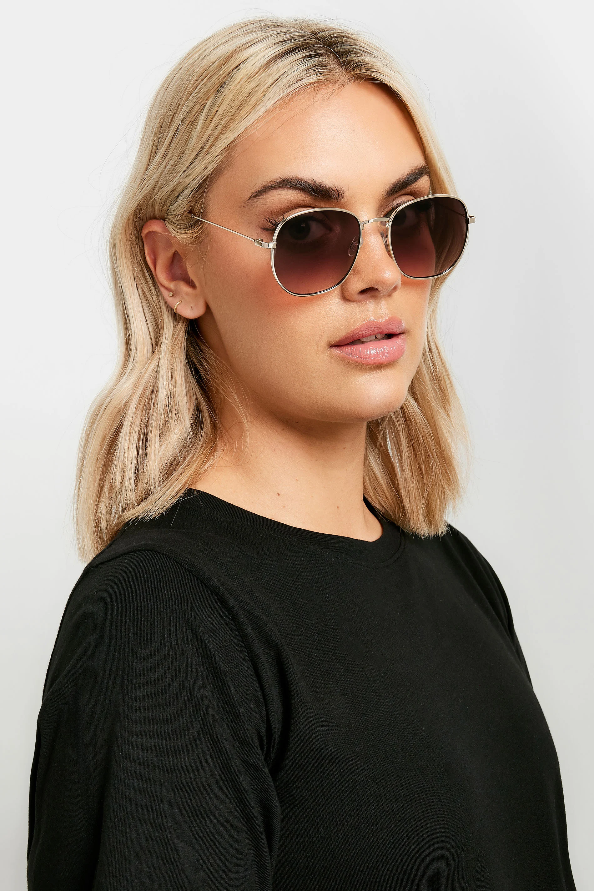 Yours Gold Tone Round Sunglasses