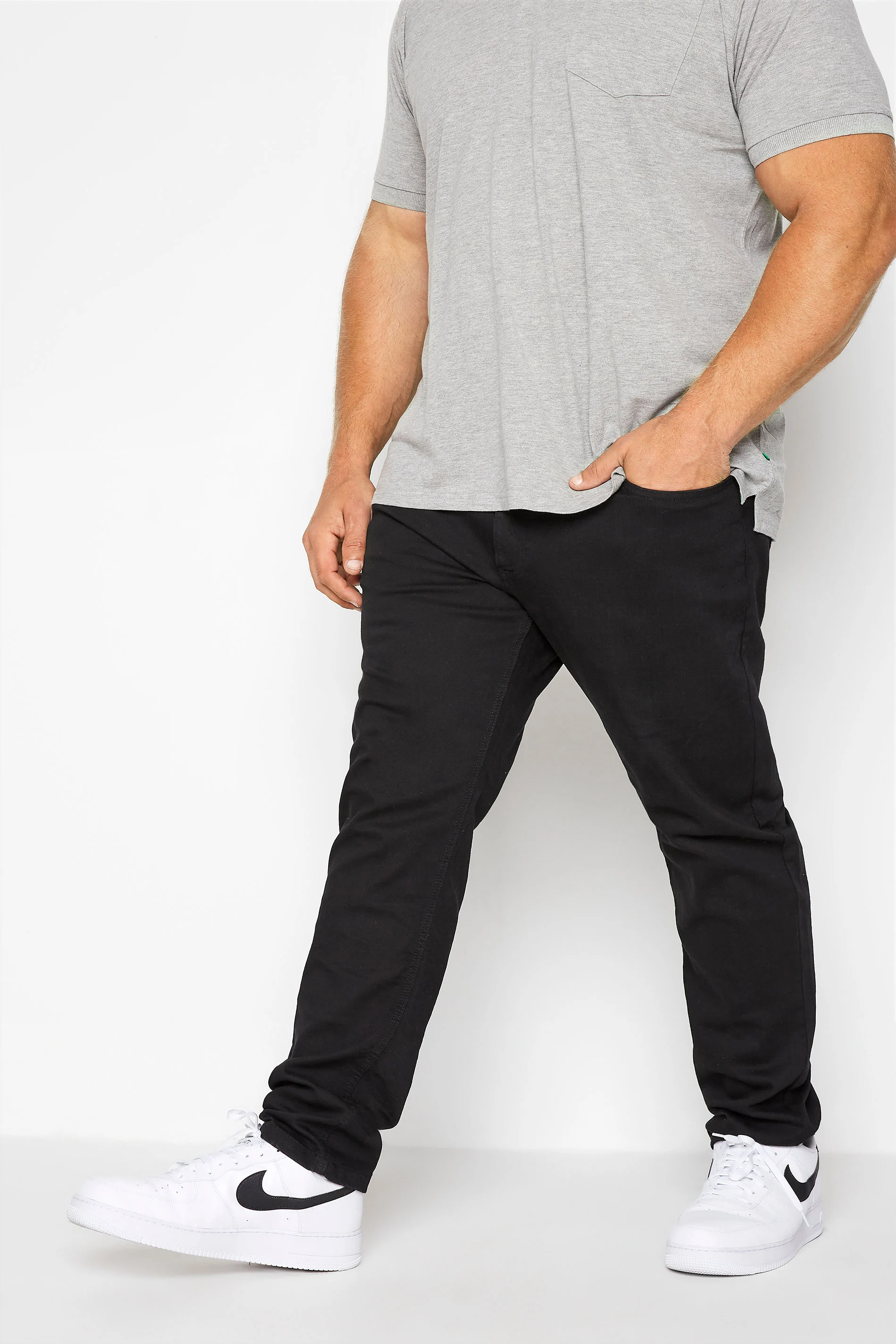 D555 D555 Big & Tall Black Tapered Stretch Jeans