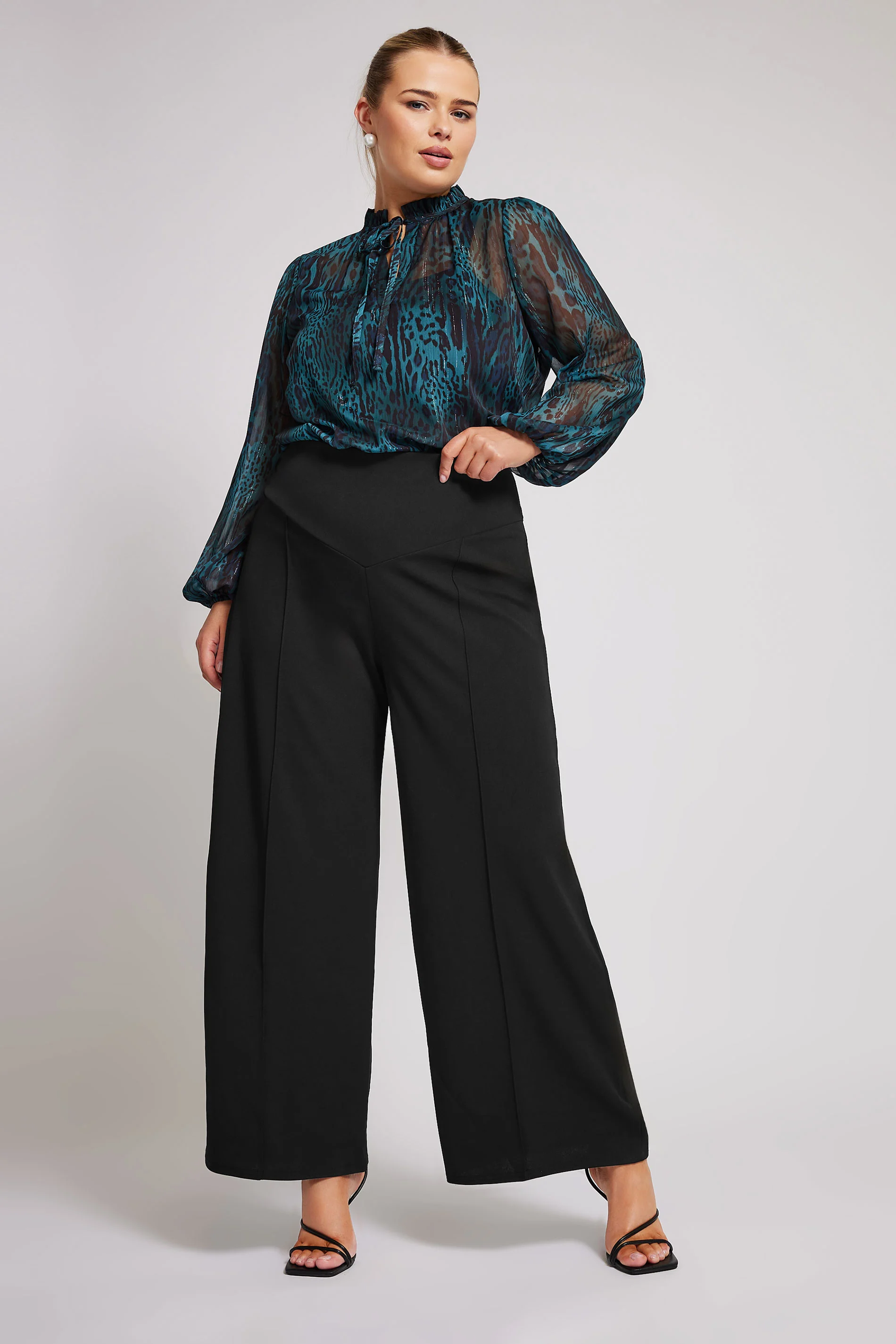 Yours London YOURS LONDON Curve Black Panelled Trousers