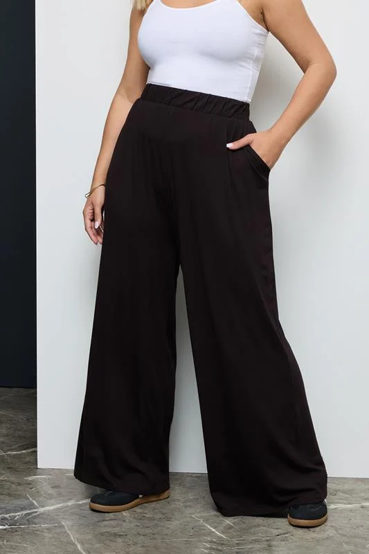 Yours YOURS Curve Black Wide Leg Stretch Trousers