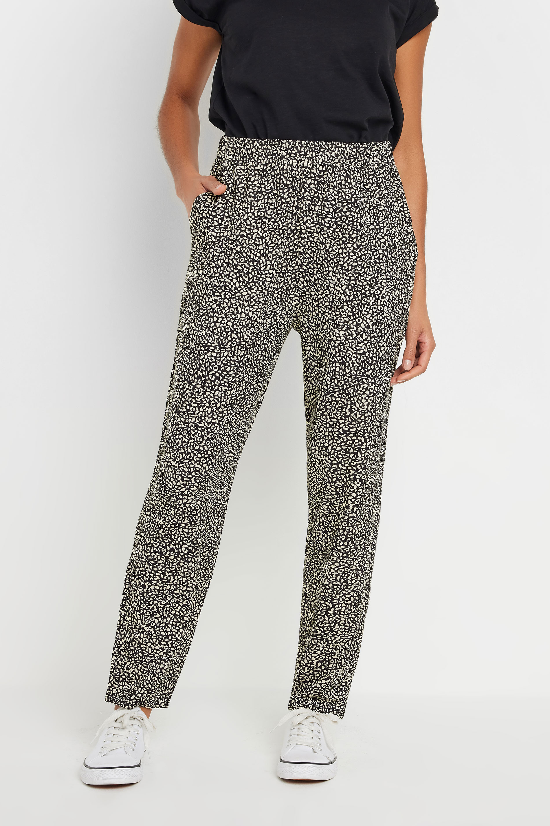 M&Co Womens M&Co Black Animal Print Hareem Trousers