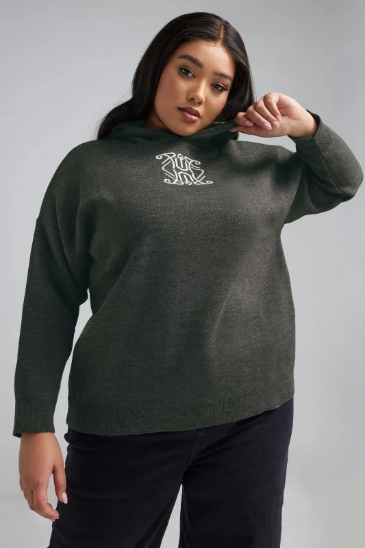 Limited Collection LIMITED COLLECTION Curve Charcoal Grey Knitted Hoodie