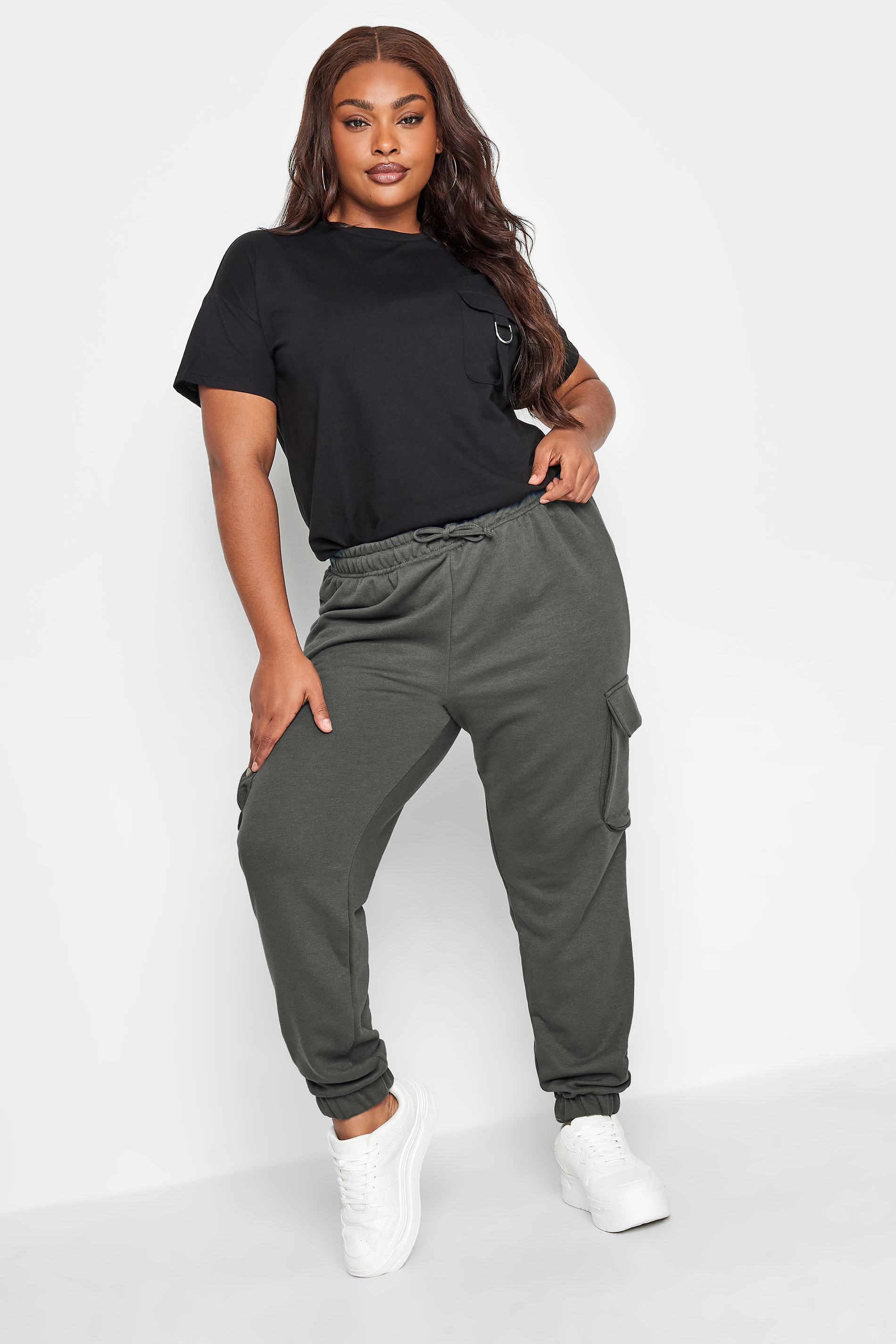 Yours YOURS Curve Grey Cargo Joggers