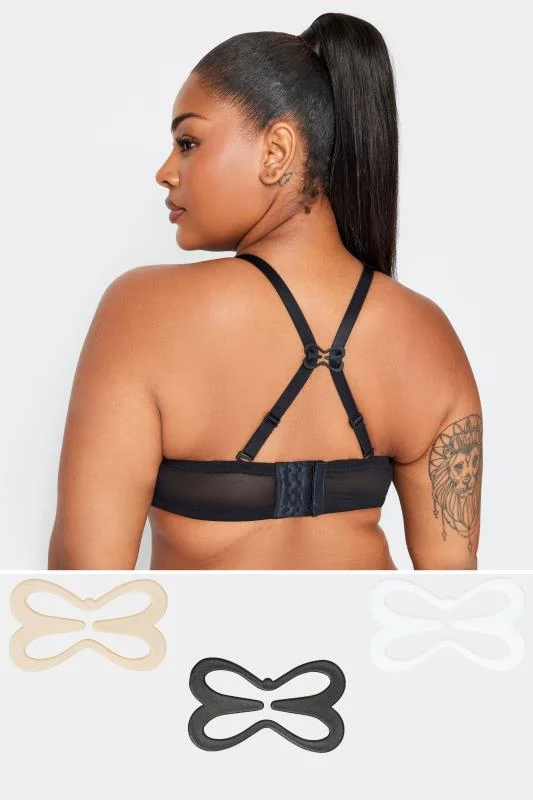 Yours YOURS Curve 3 PACK White & Black Bra Converters