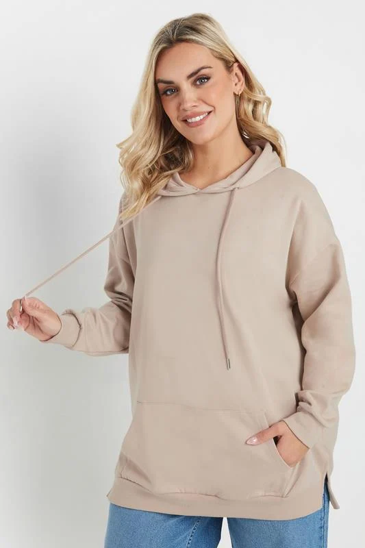 Yours YOURS Curve Natural Brown Hoodie