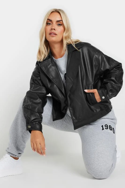 Yours YOURS Curve Black Faux Leather Biker Jacket
