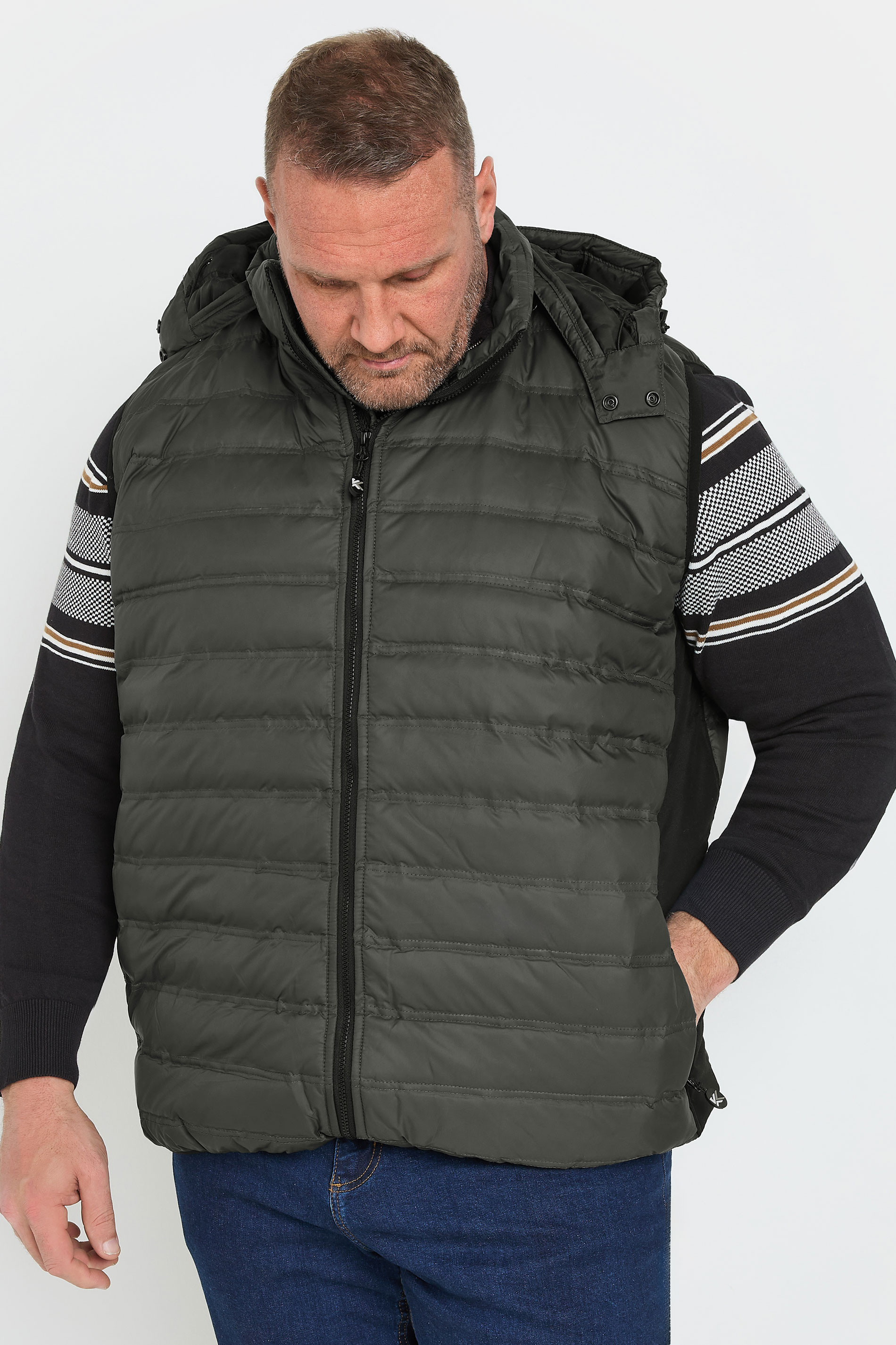 Kam KAM Big & Tall Slate Grey Quilted Gilet