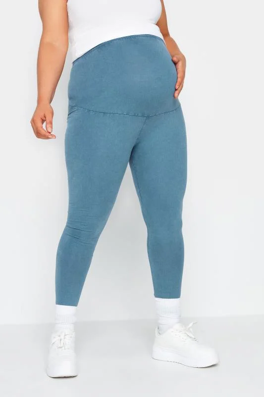 Bump It Up BUMP IT UP MATERNITY Curve Blue Acid Wash Leggings