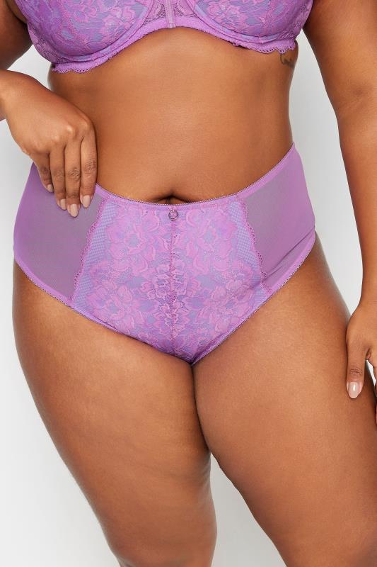 Yours YOURS Curve Lilac Purple Lace Detail Padded Bra