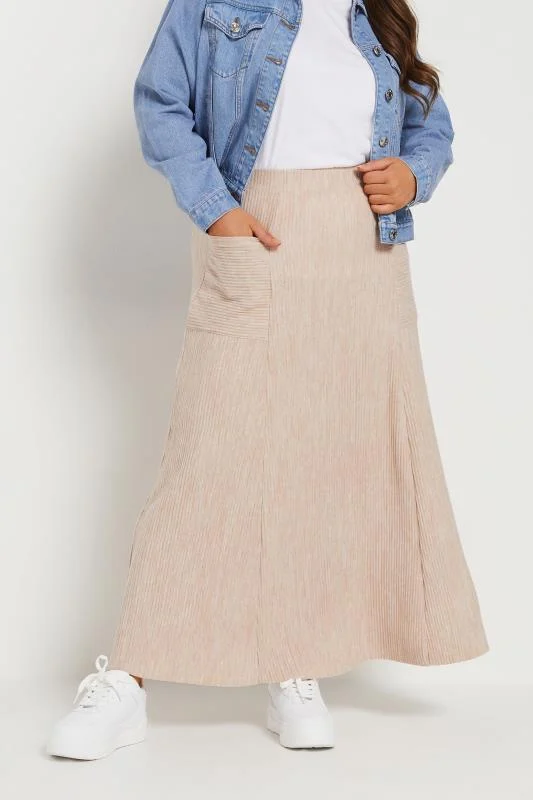 Yours YOURS Curve Pink Pleated Pocket Skirt