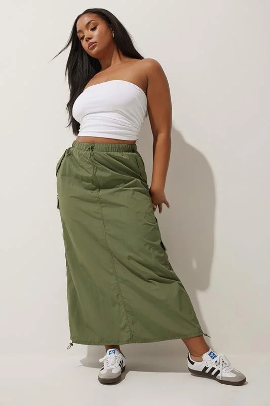 Limited Collection LIMITED COLLECTION Curve Khaki Green Cargo Maxi Skirt