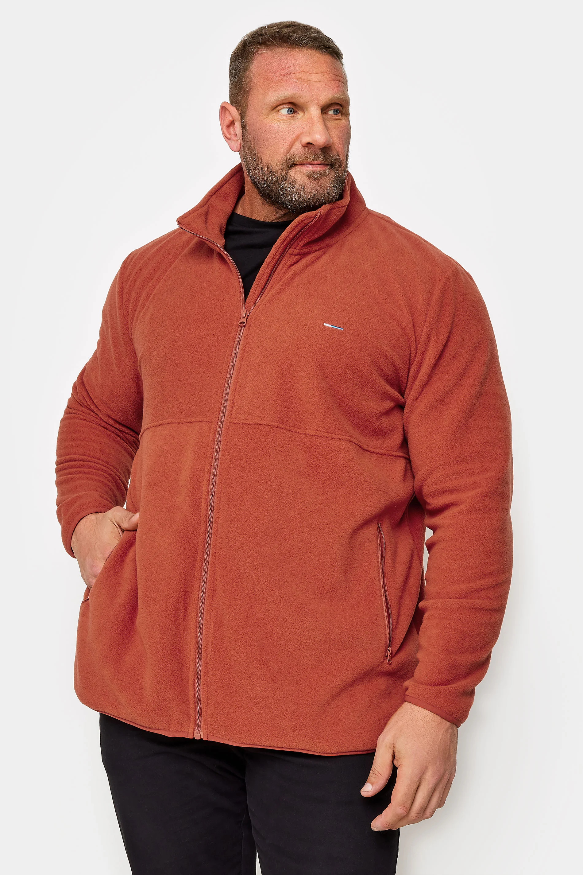 BadRhino BadRhino Big & Tall Orange Essential Zip Through Fleece