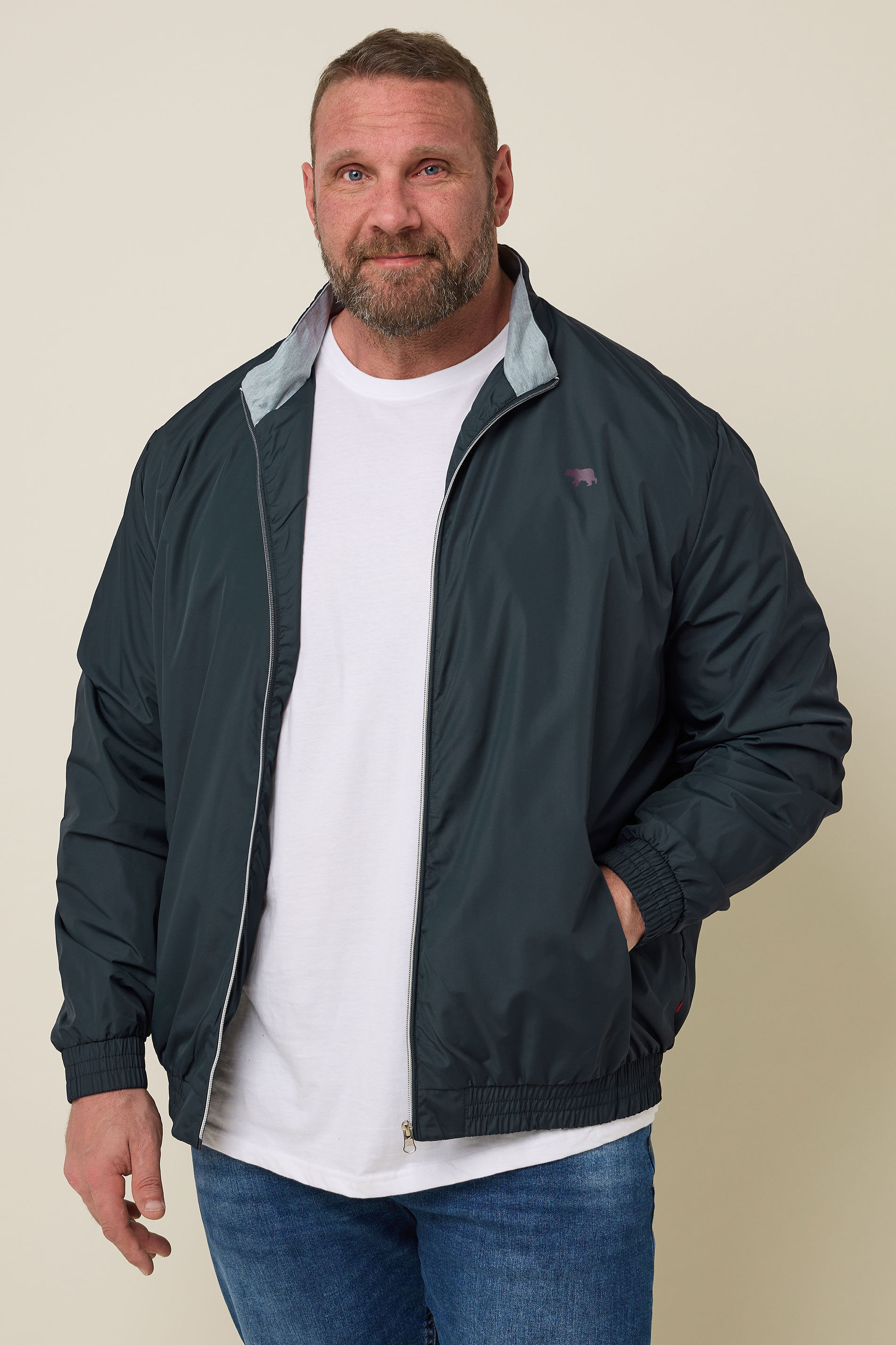 D555 D555 Big & Tall Navy Blue Lightweight Zip Jacket