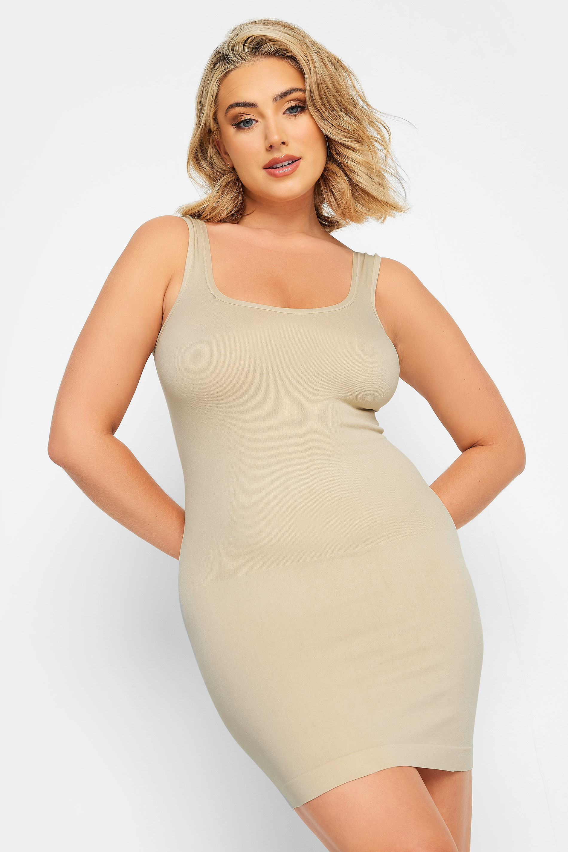 Yours YOURS Curve Nude Seamless Control Underbra Slip Dress