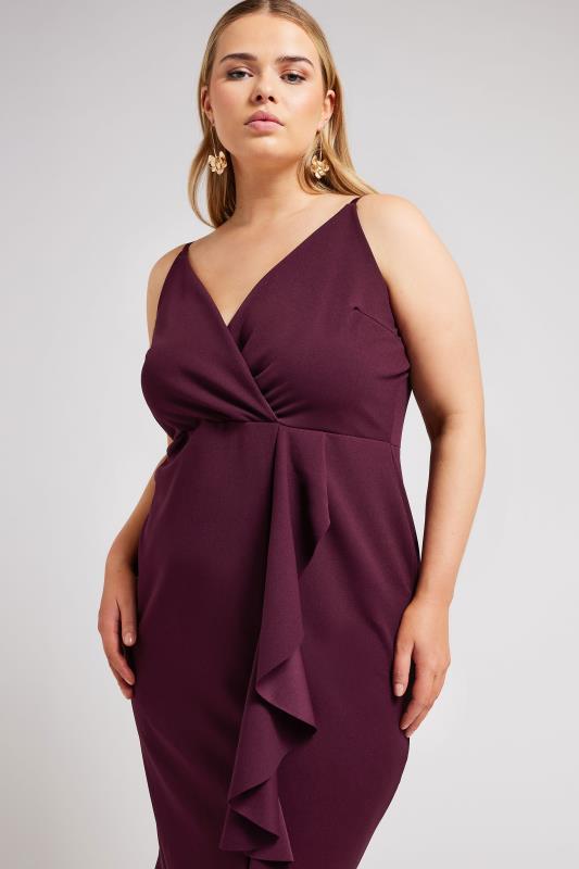 Yours London YOURS LONDON Curve Purple Ruffle Wrap Dress