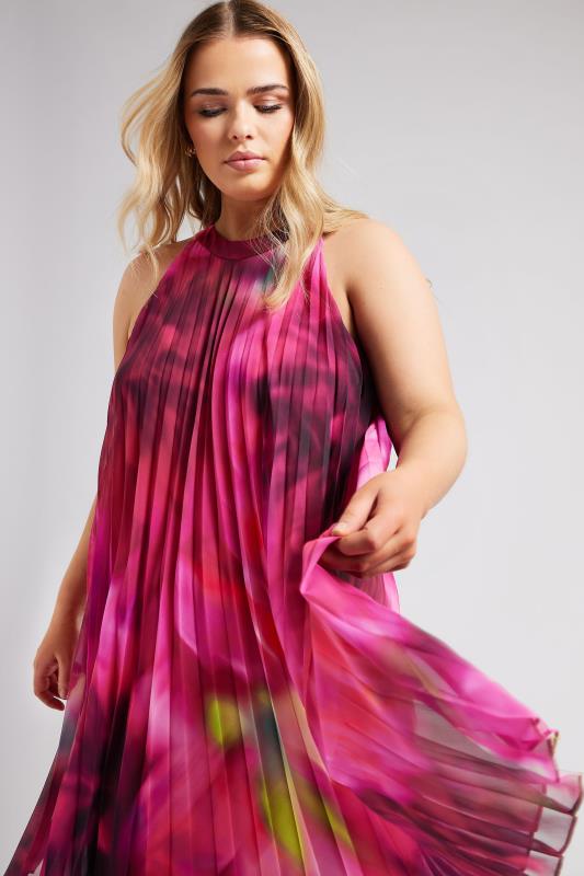 Yours London YOURS LONDON Curve Pink Floral Print Halter Neck Dress