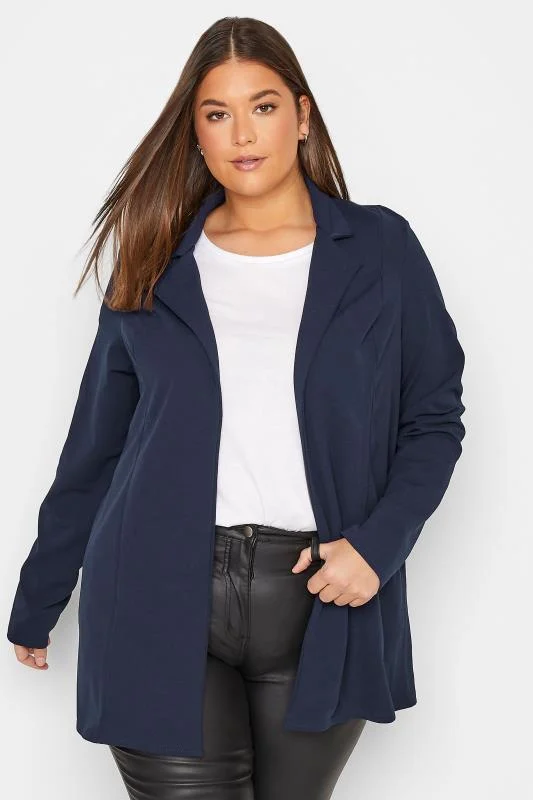 LTS LTS Tall Navy Blue Scuba Longline Blazer