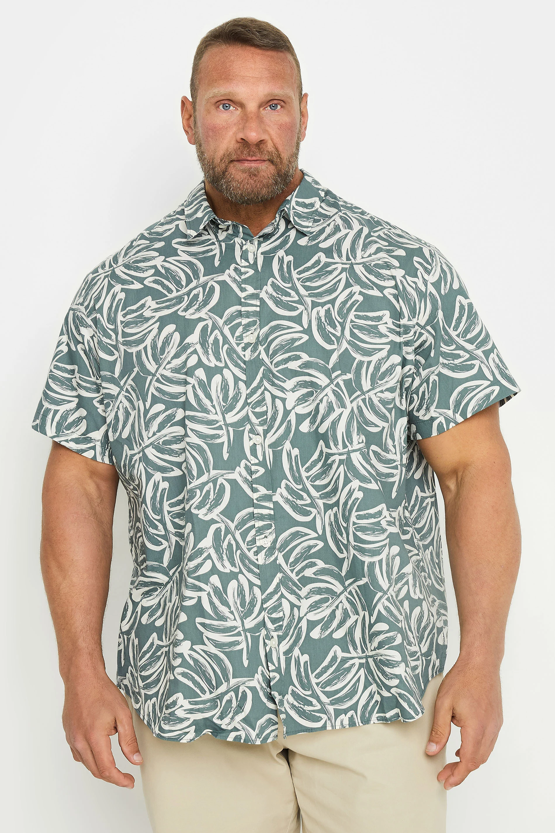 Jack & Jones JACK & JONES Big & Tall Green Tropical Printed Shirt