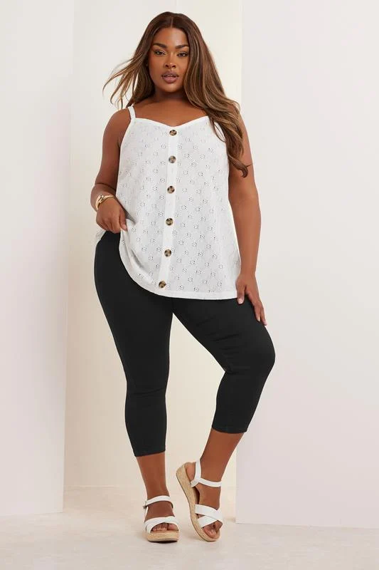 Yours YOURS Curve Black Cropped JENNY Stretch Jeggings
