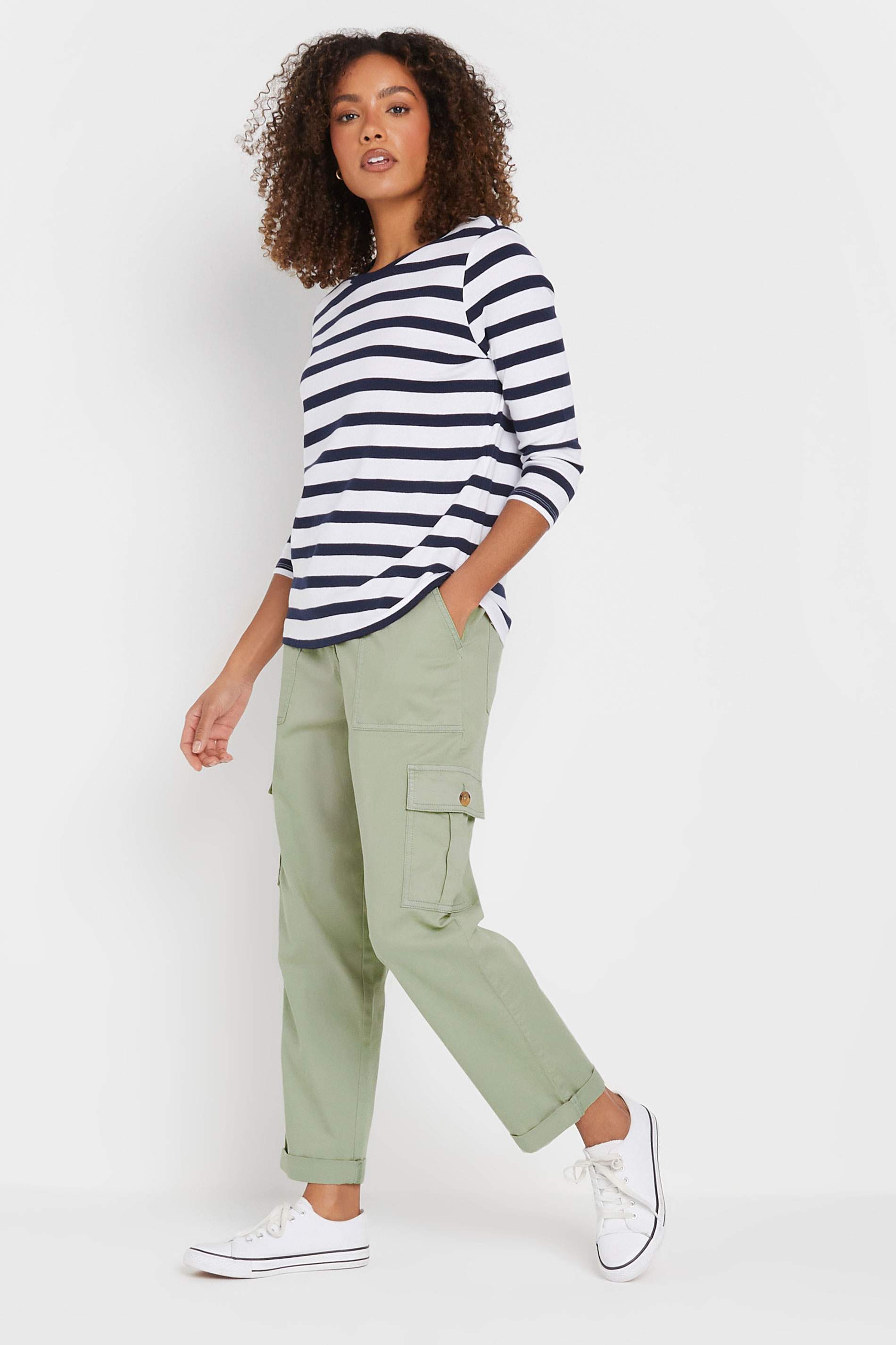 M&Co Womens M&Co Sage Green Cargo Pocket Trousers