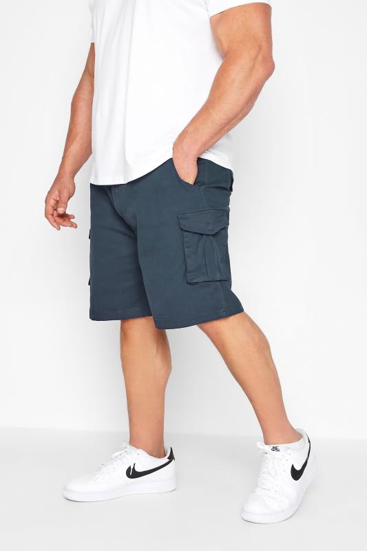 D555 D555 Big & Tall Navy Blue Cargo Shorts