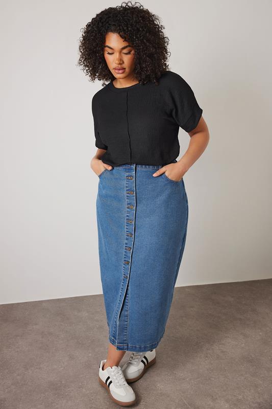 Evans Evans Black Slim Leg Pintuck Detail Trousers