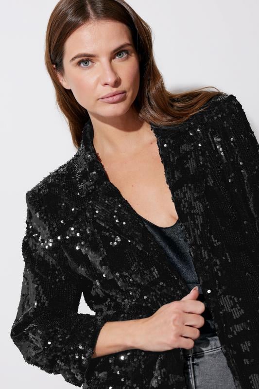 Star by Julien Macdonald STAR Black Sequin Tailored Blazer