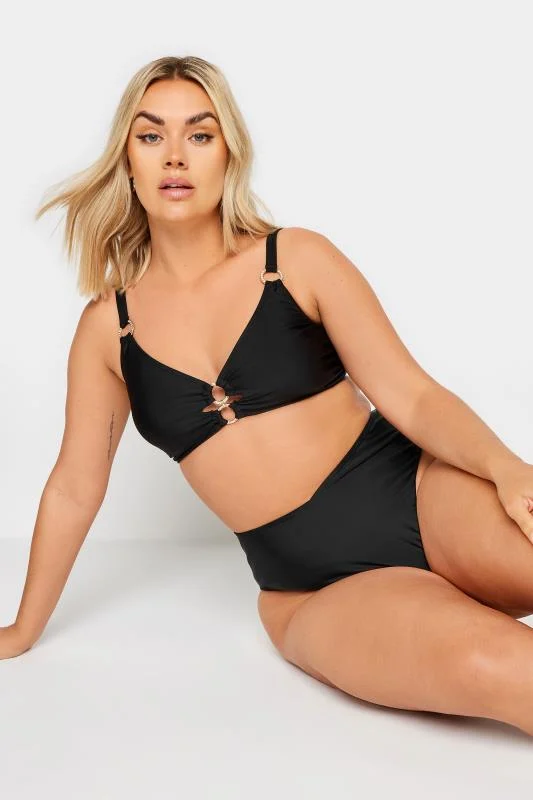 Yours YOURS Curve Black V-Front Bikini Brief