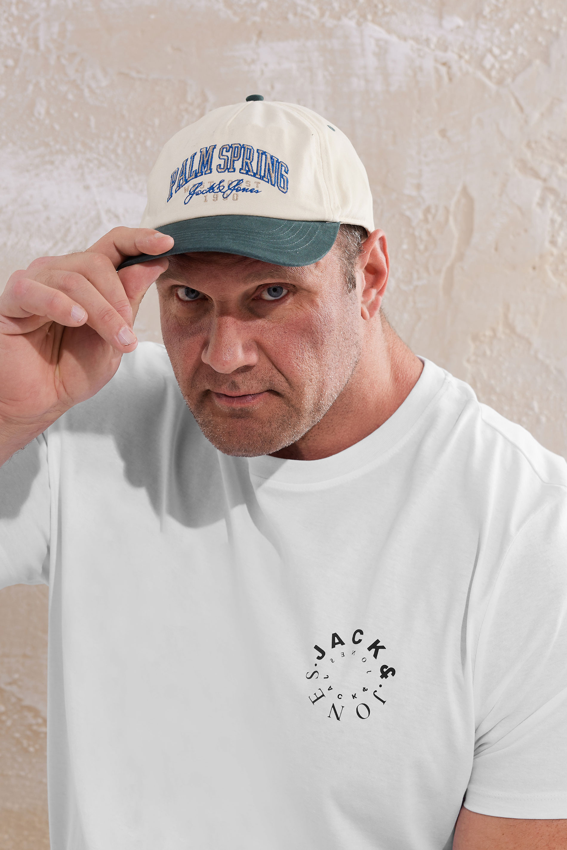Jack & Jones JACK & JONES Big & Tall Moonbeam White Baseball Cap