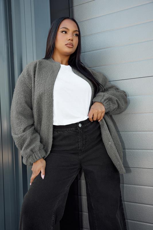 Yours YOURS Curve Black Midi Stretch Denim Skirt