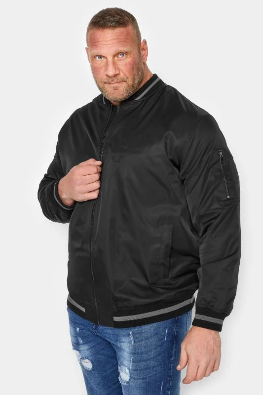 BadRhino BadRhino Big & Tall Black Bomber Jacket