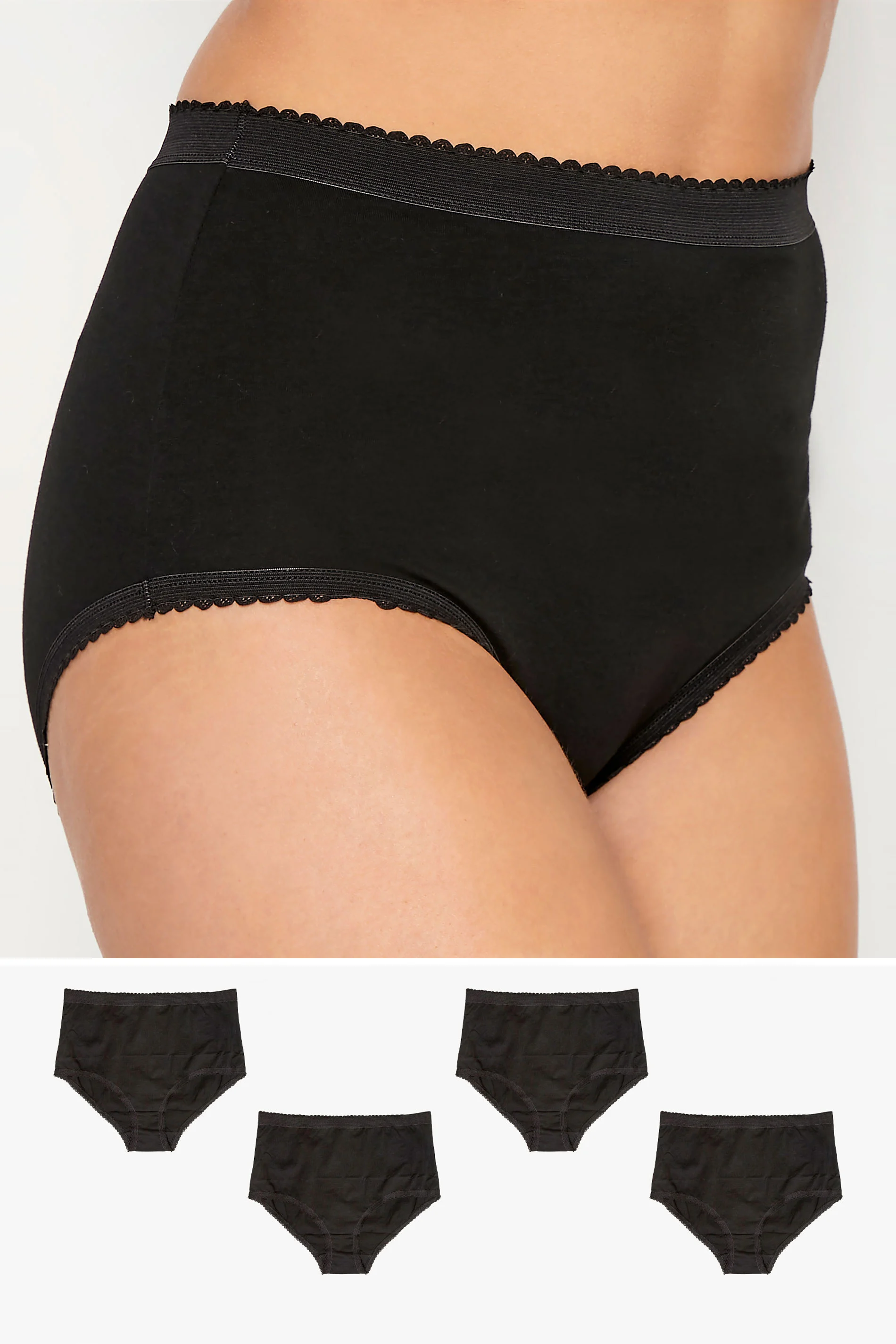 LTS LTS MADE FOR GOOD Tall 4 Pack Black Cotton Full Briefs