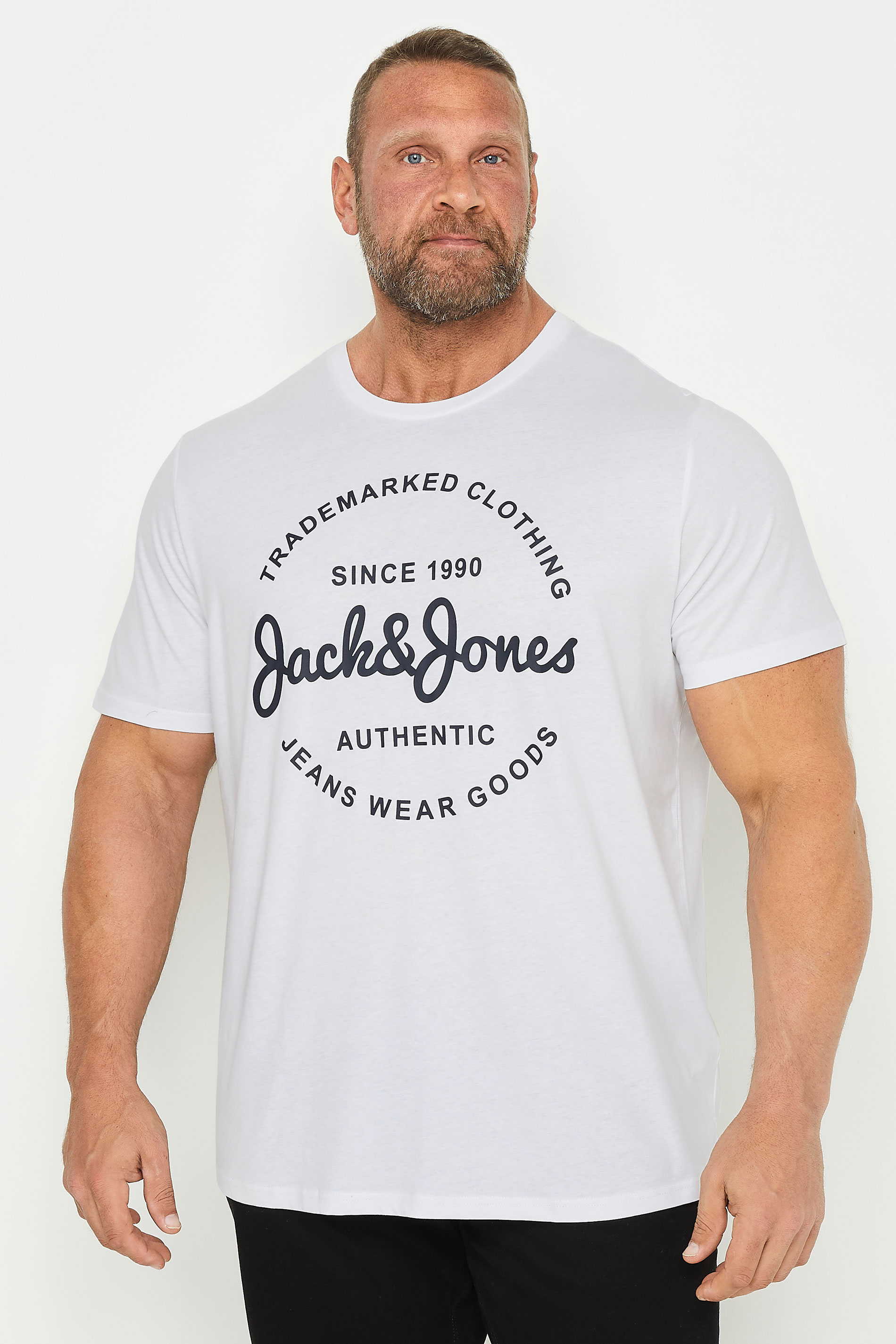 Jack & Jones JACK & JONES Big & Tall White Short Sleeve T-Shirt