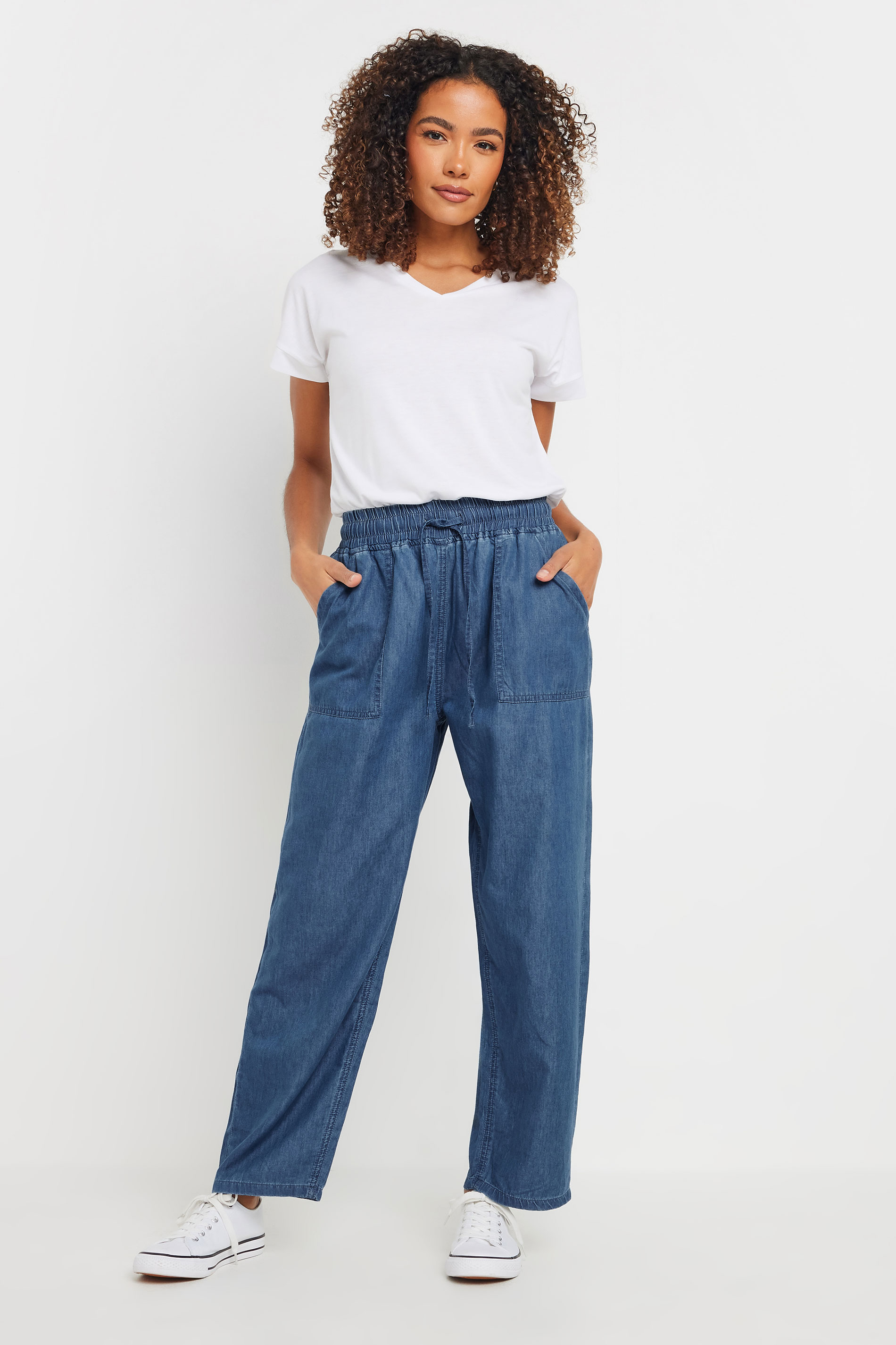 M&Co Womens M&Co Indigo Blue Tie Waist Denim Jeans