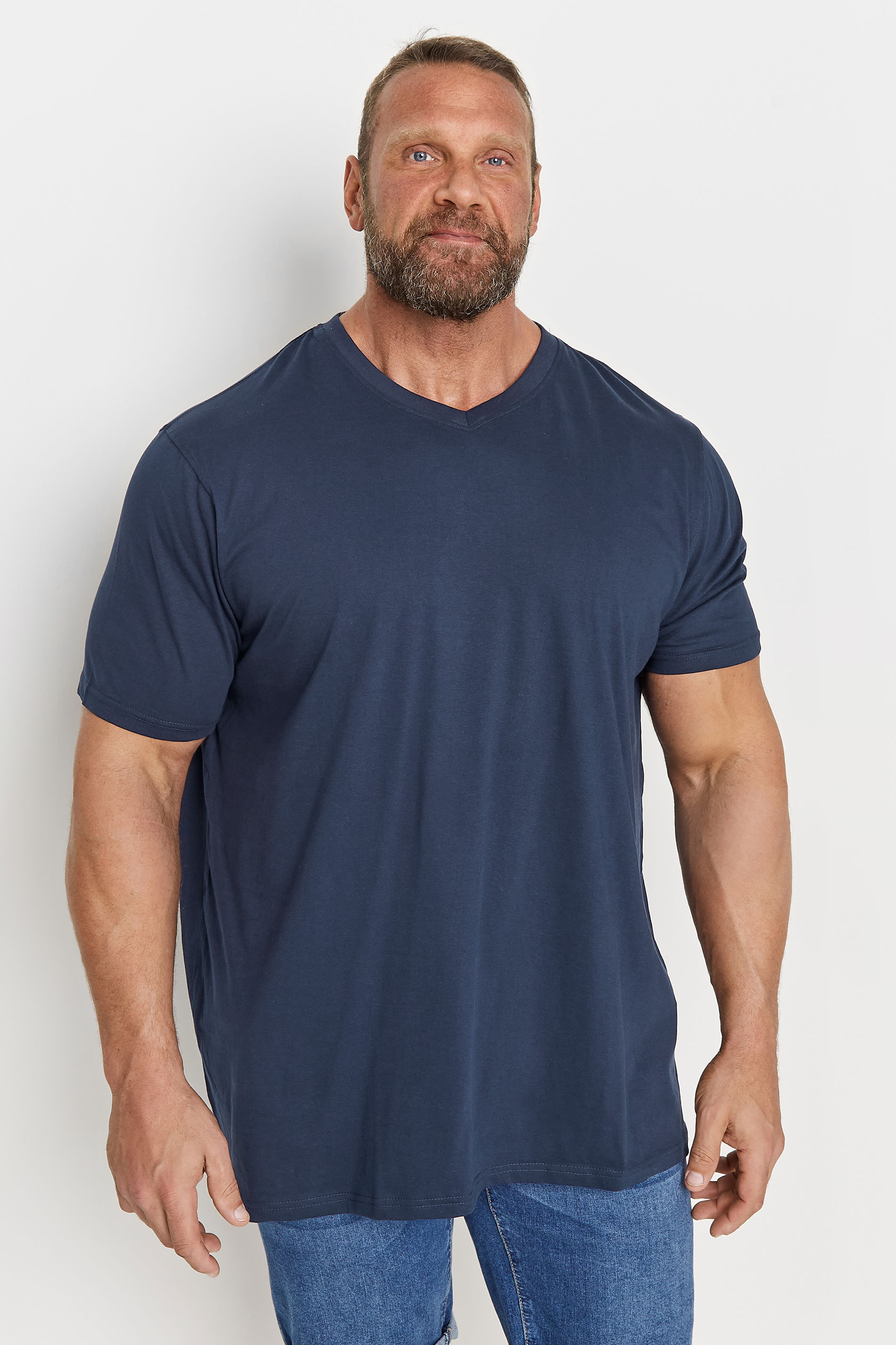 D555 D555 Big & Tall Navy Blue Short Sleeve T-Shirt