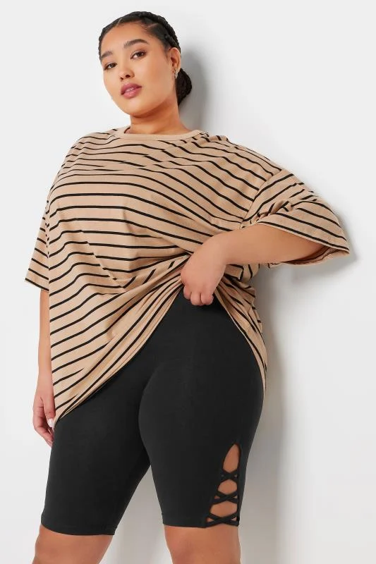 Yours YOURS Curve Black Cut Out Cycling Shorts