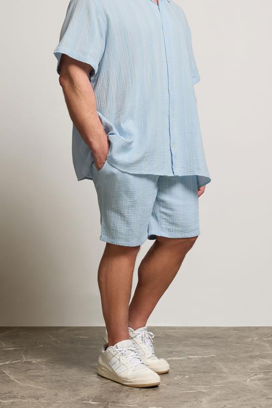 Jack & Jones JACK & JONES Big & Tall Light Blue Elasticated Waist Shorts