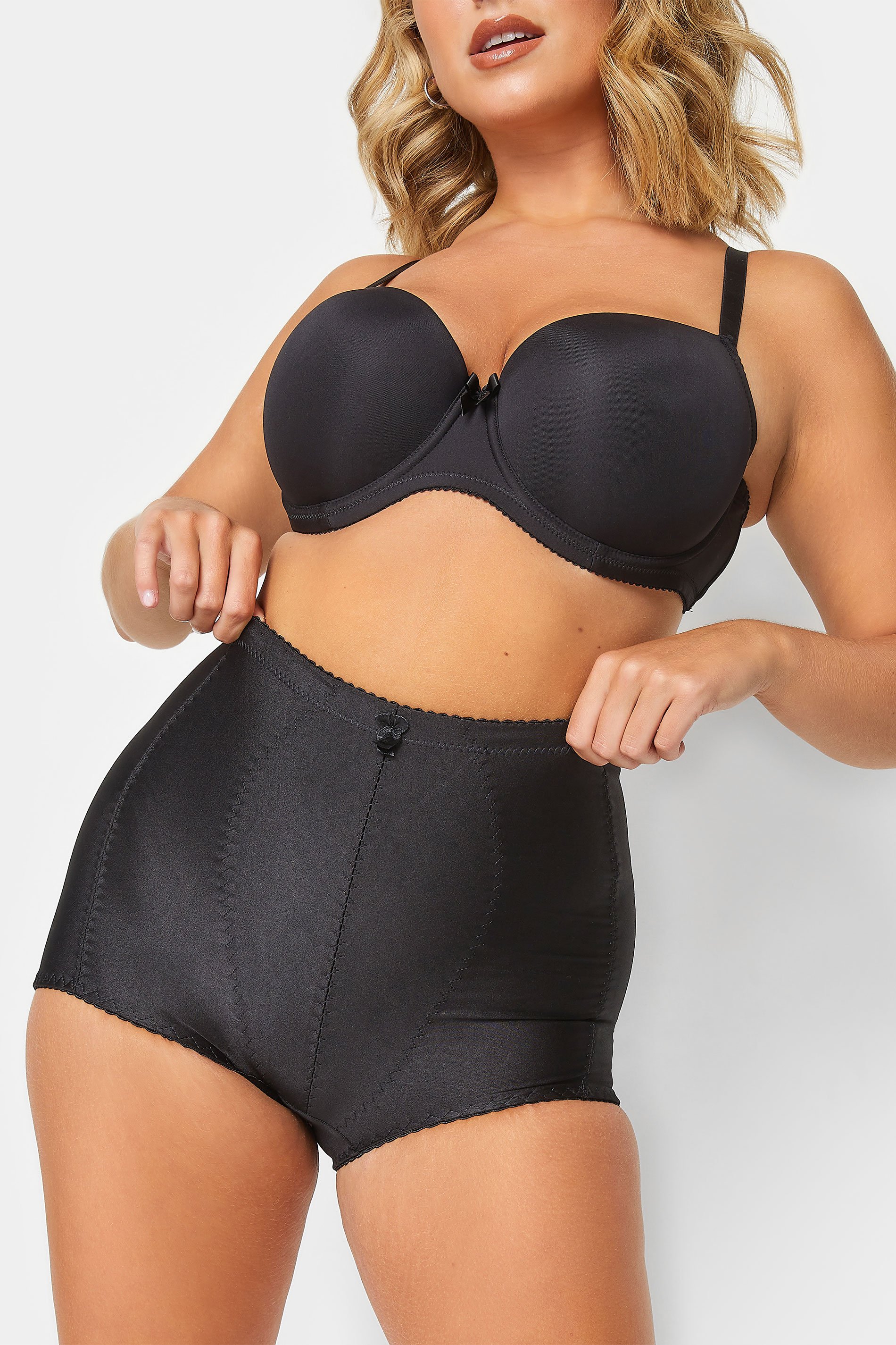 Yours YOURS Curve Black Medium Control High Waisted Full Briefs