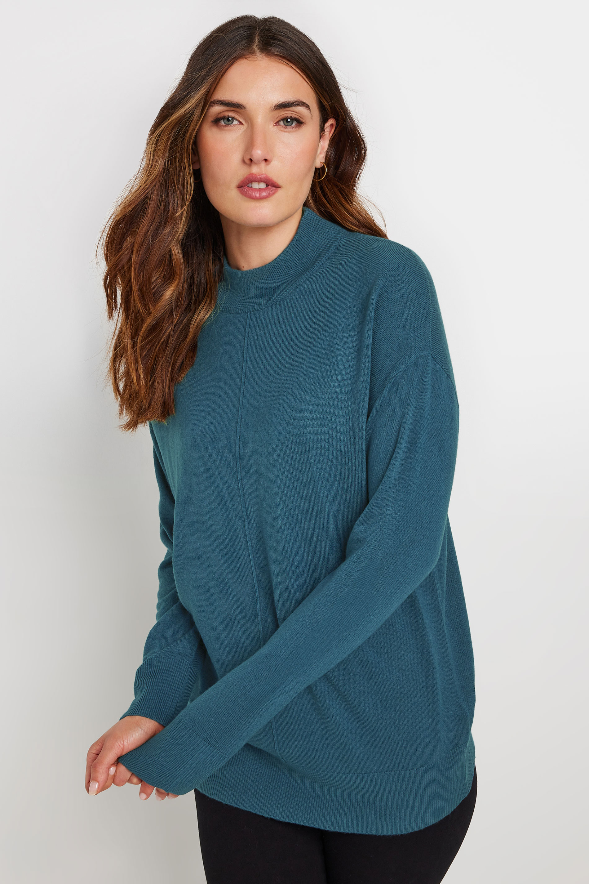 LTS LTS Tall Teal Blue Turtle Neck Jumper