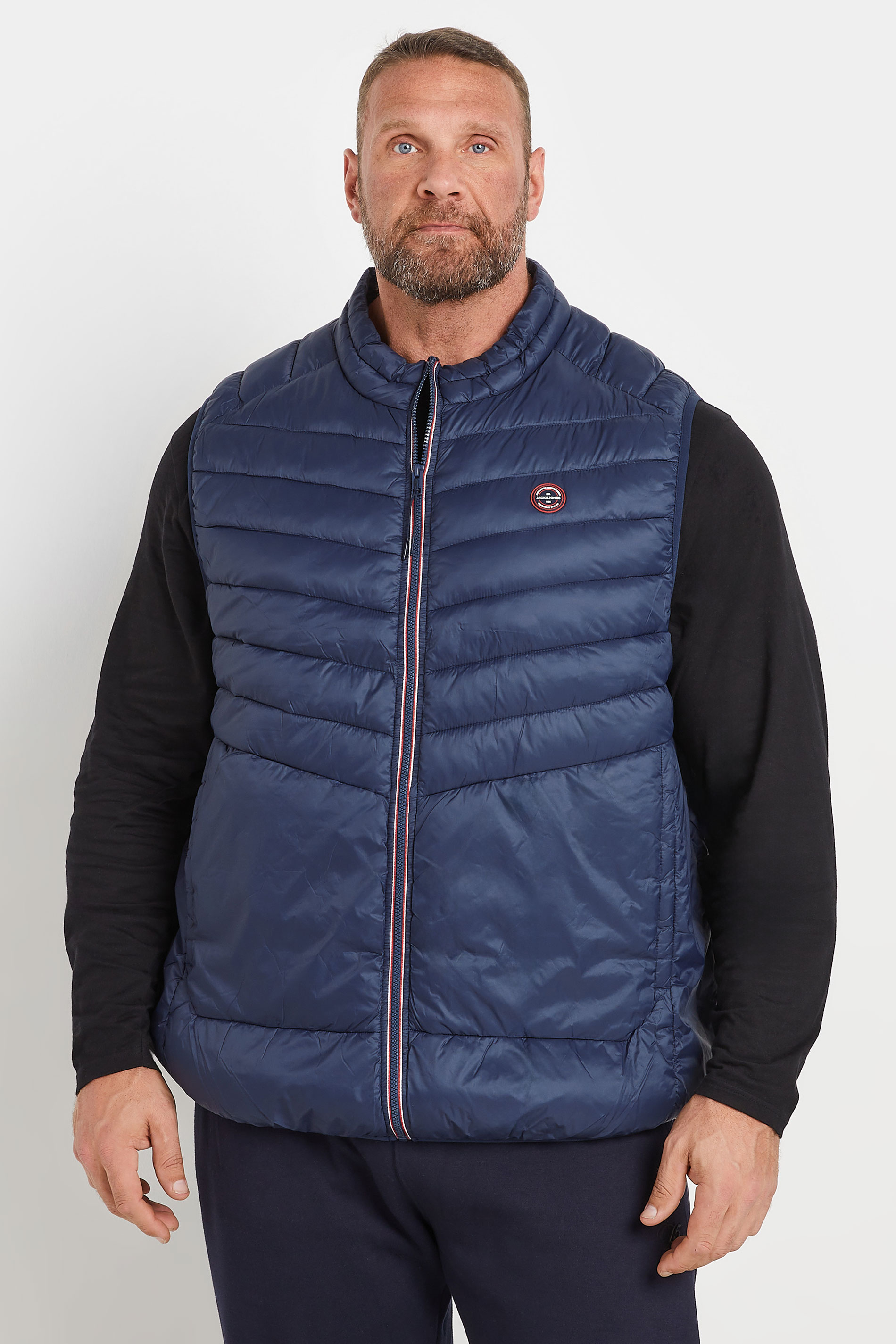 Jack & Jones JACK & JONES Big & Tall Navy Collared Bodywarmer