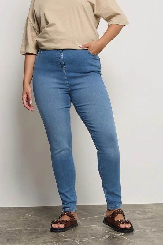 Yours YOURS Curve Blue Tie Neck Pintuck Top