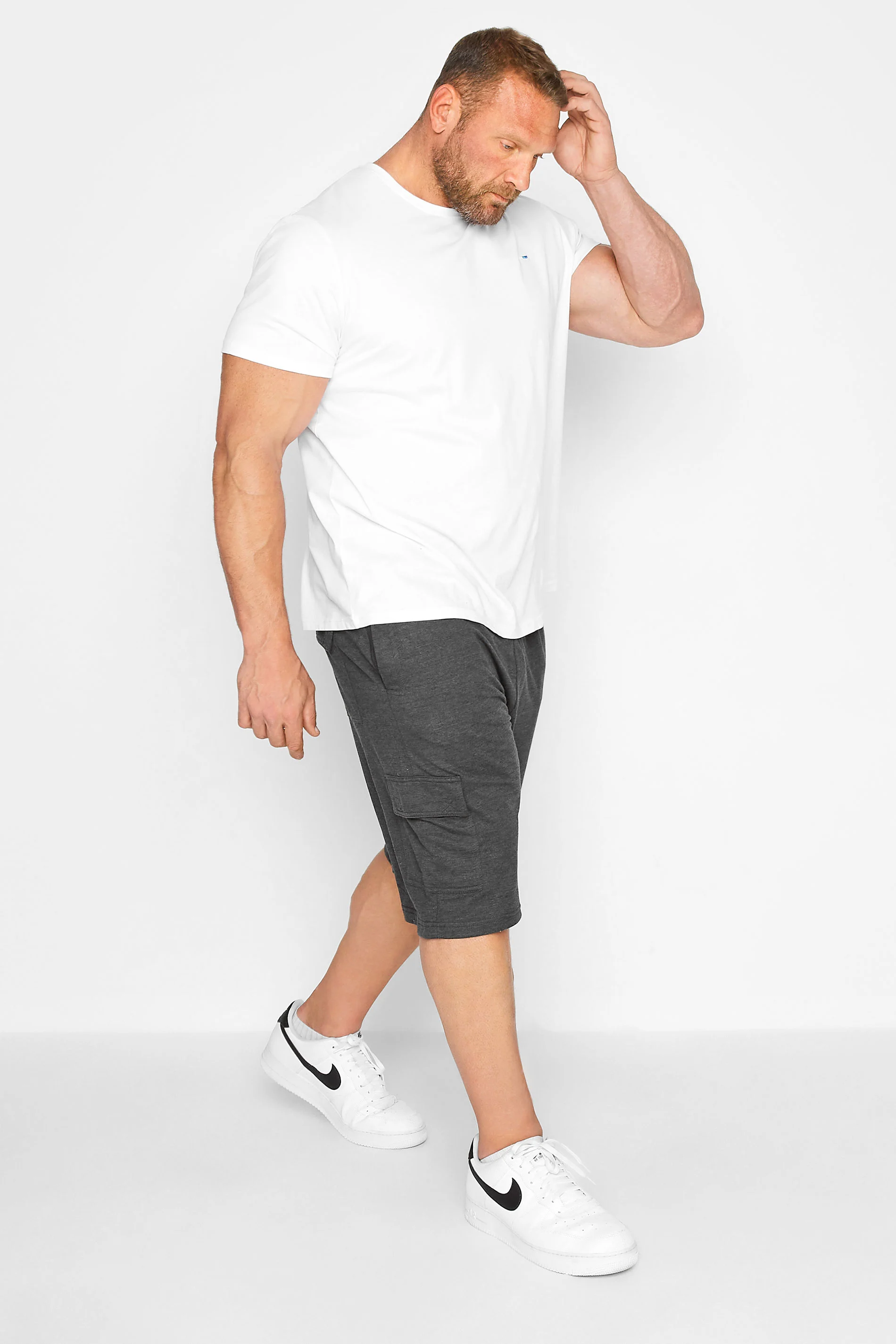 Kam KAM Big & Tall Charcoal Grey Cargo Lounge Shorts