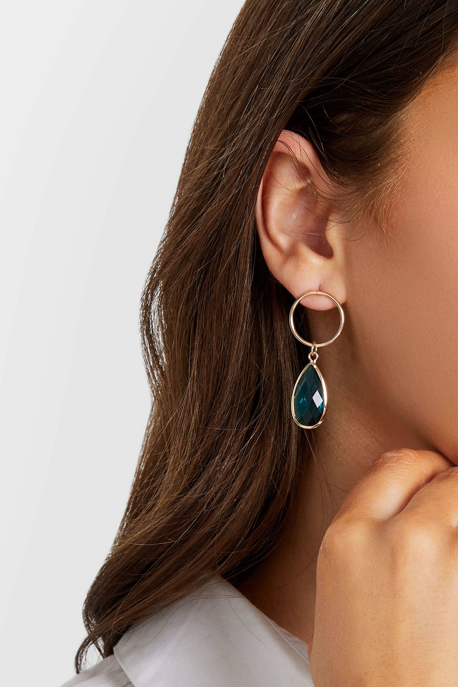Yours Gold Tone Teardrop Hoop Earrings