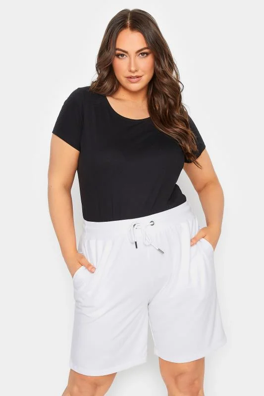 Yours YOURS Curve White Jogger Shorts
