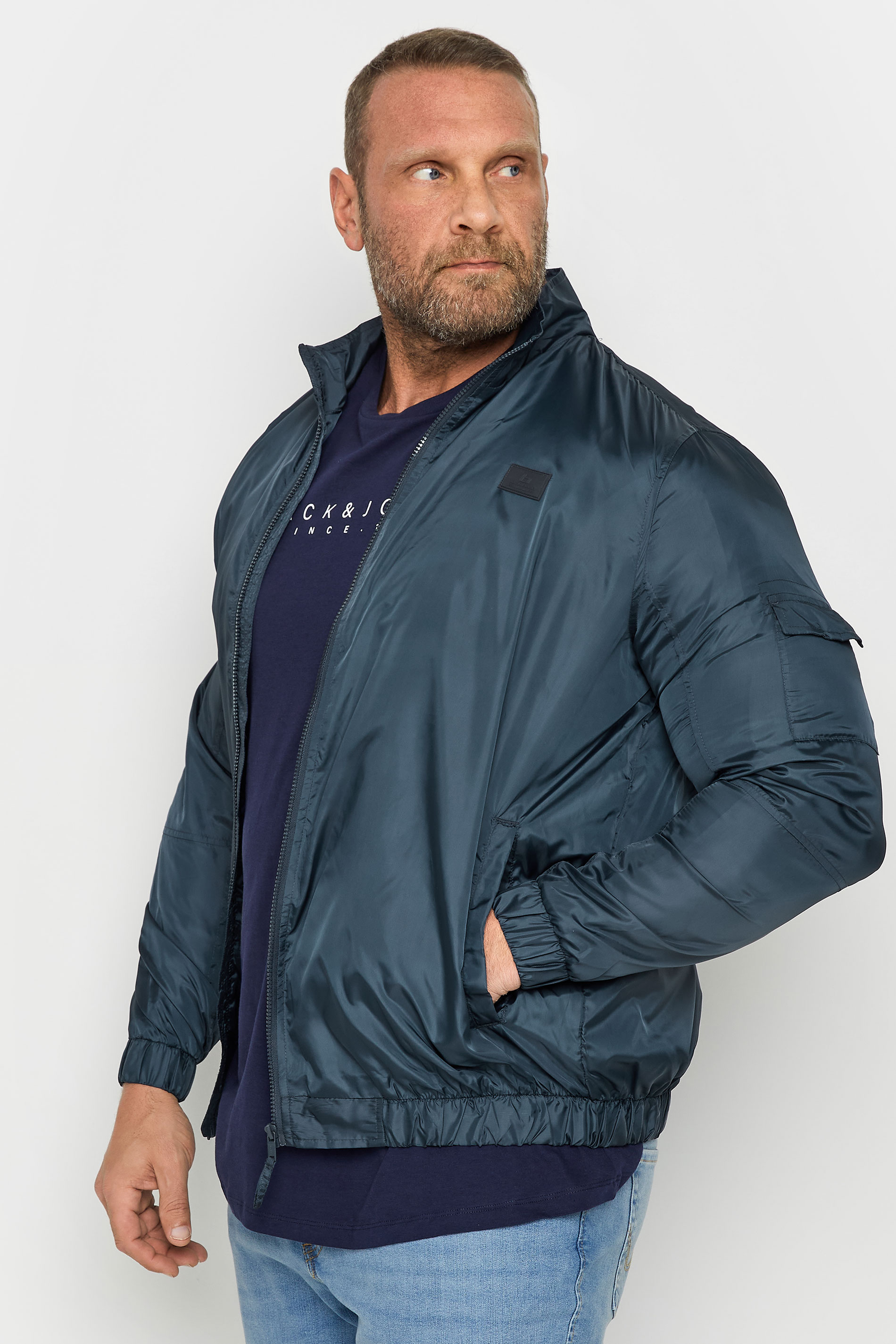 Blend BLEND Big & Tall Navy Blue Lightweight Jacket
