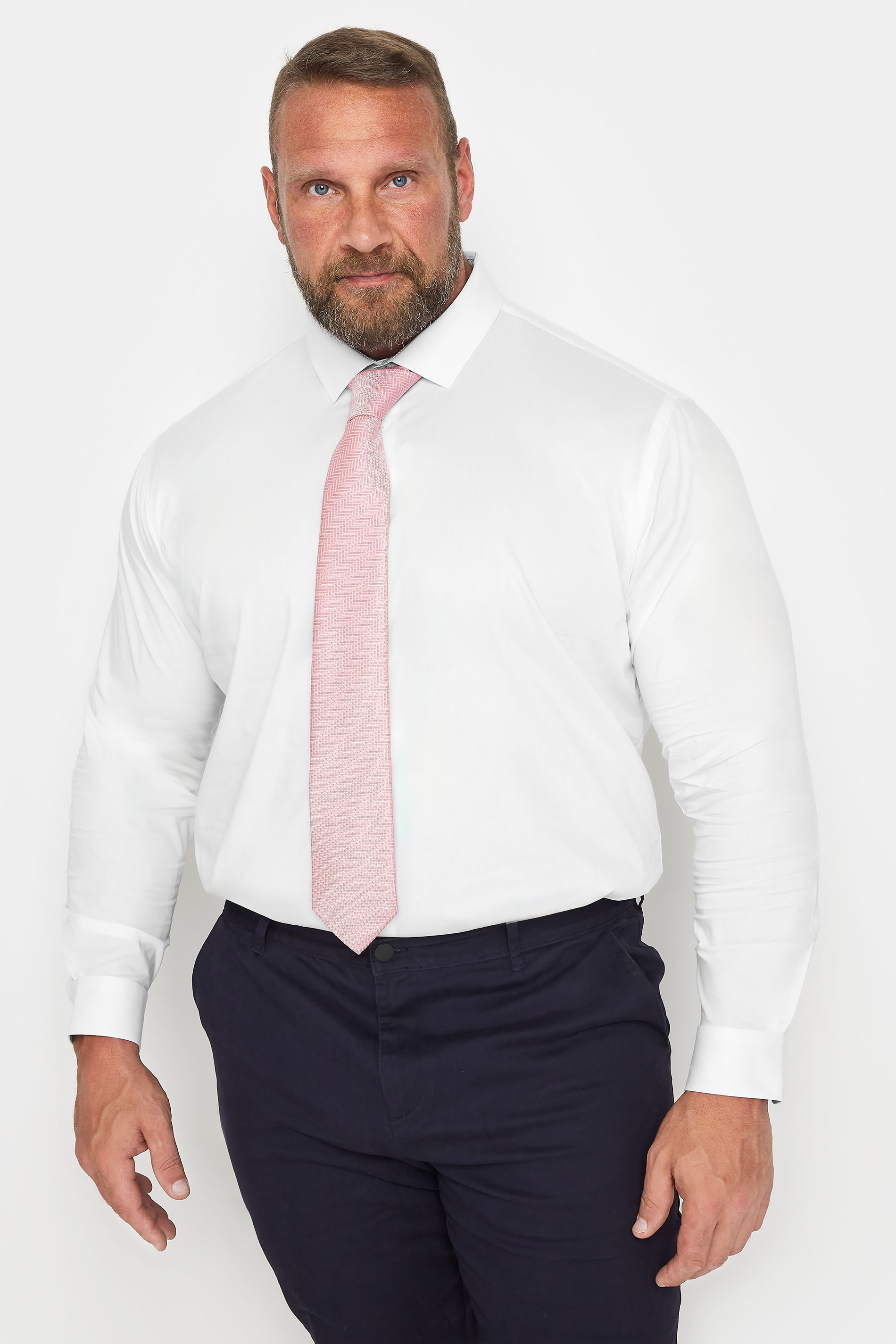 BadRhino BadRhino Tailoring Navy Blue & Pink 2 PACK Textured Ties