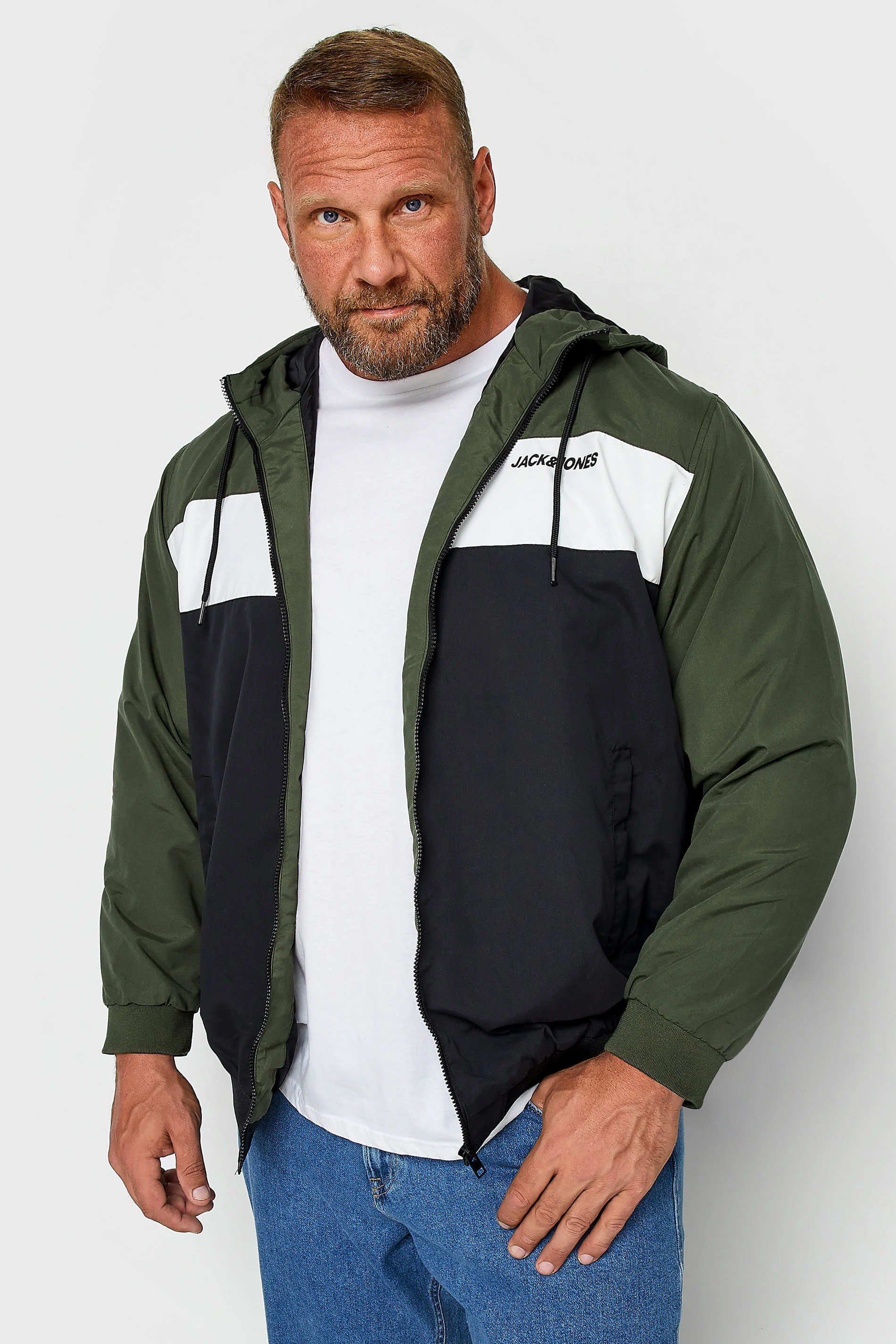 Jack & Jones JACK & JONES Big & Tall Forest Green Hooded Jacket