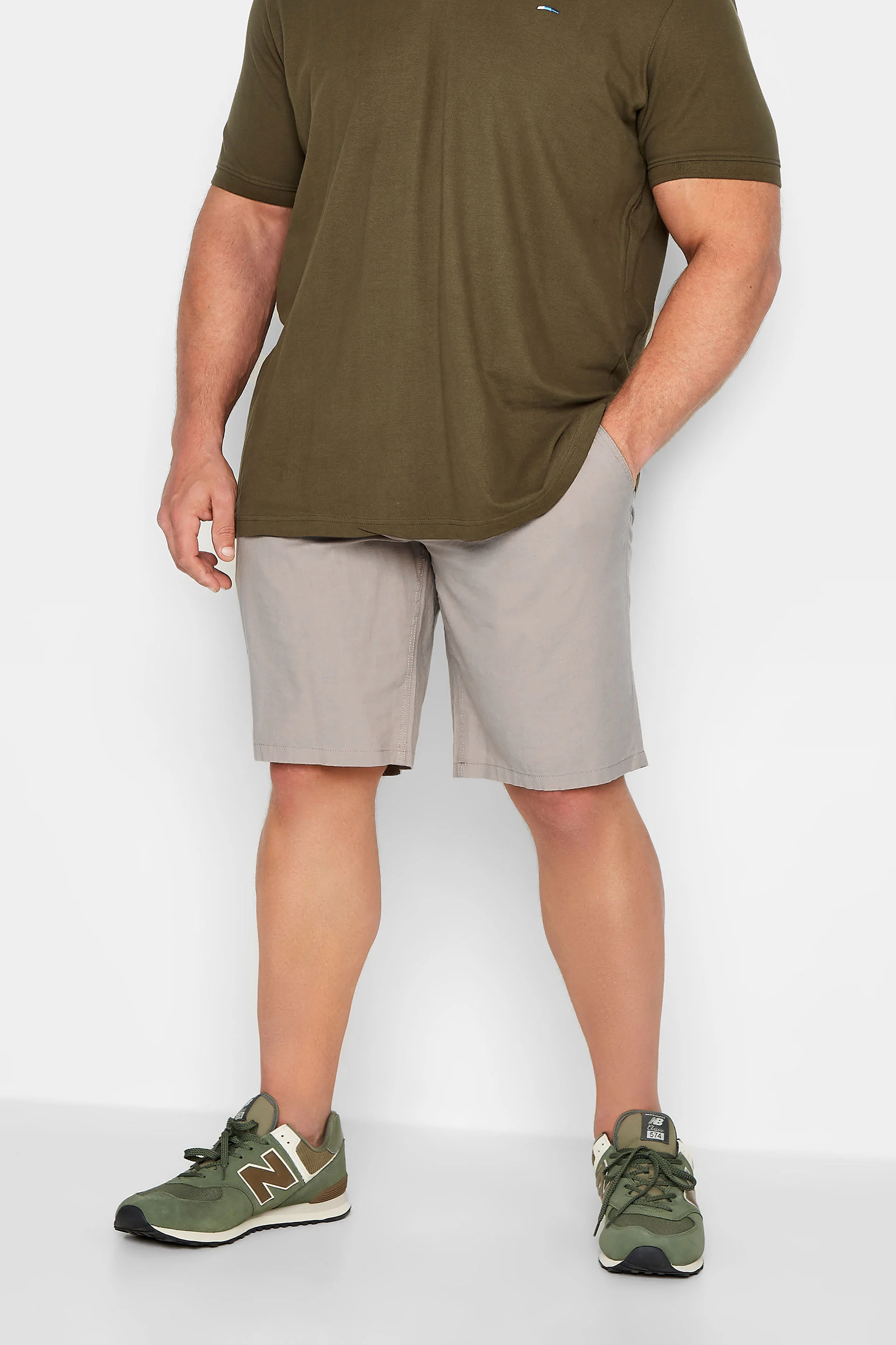 Jack & Jones JACK & JONES Big & Tall Beige Brown Linen Chino Shorts
