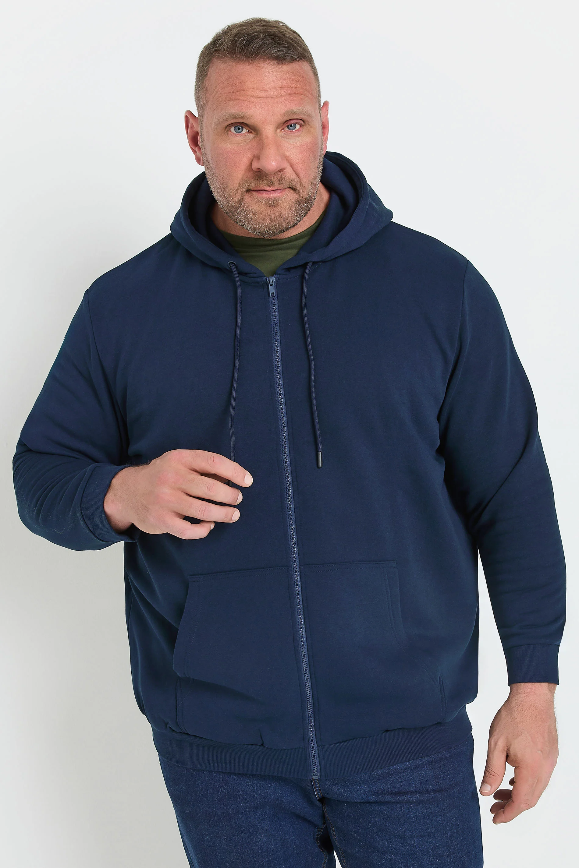 Jack & Jones JACK & JONES Big & Tall Navy Blue Zip Through Hoodie