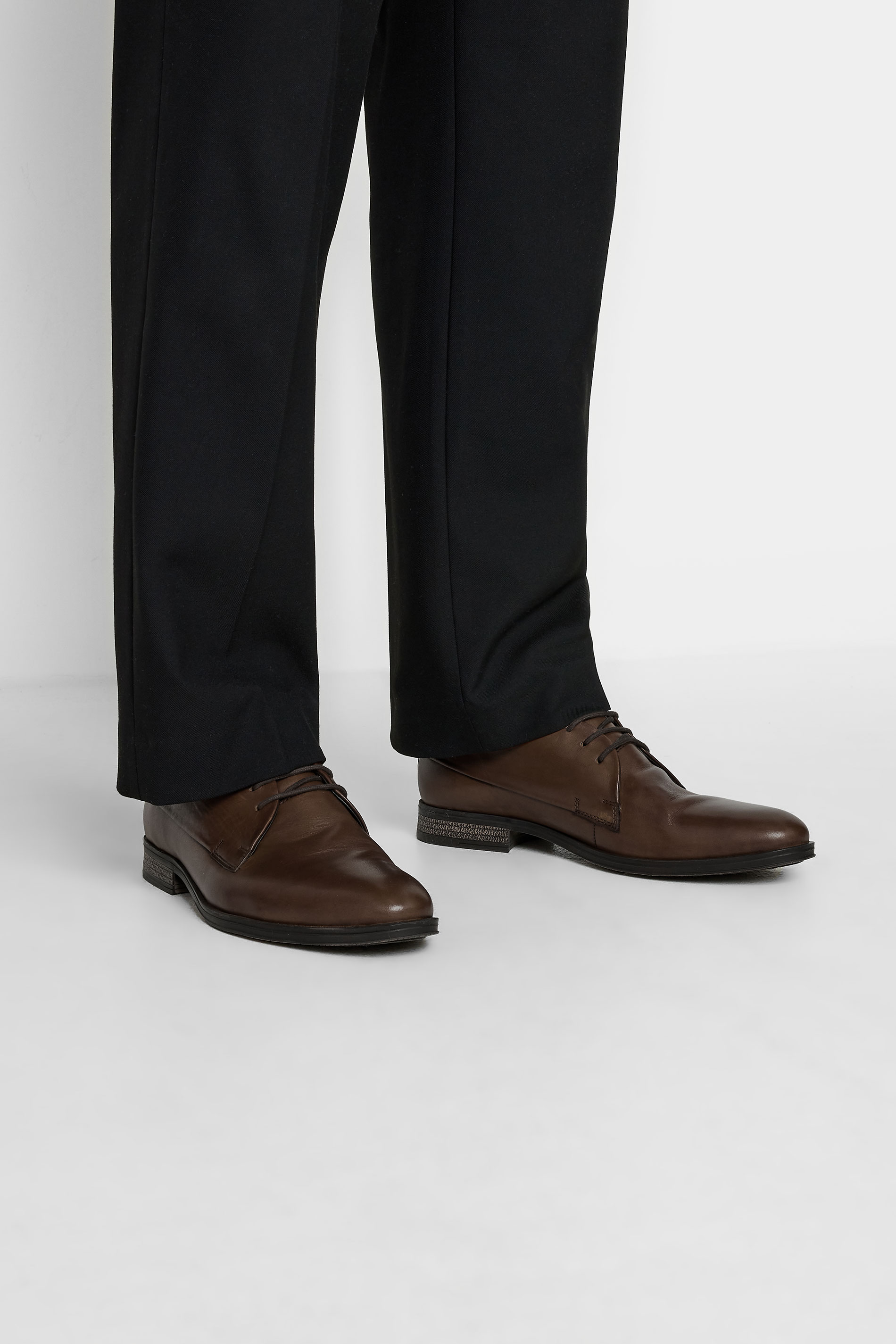 Jack & Jones JACK & JONES Big & Tall Brown Leather Lace Smart Shoes